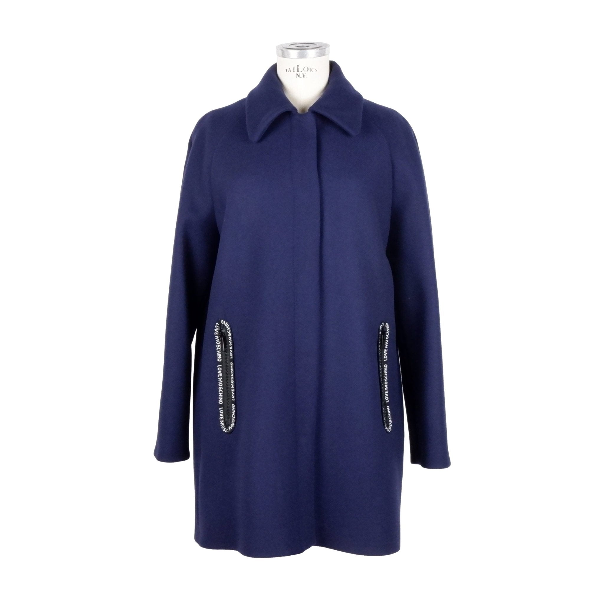 Love Moschino Blue Wool Jackets & Coat - Fizigo