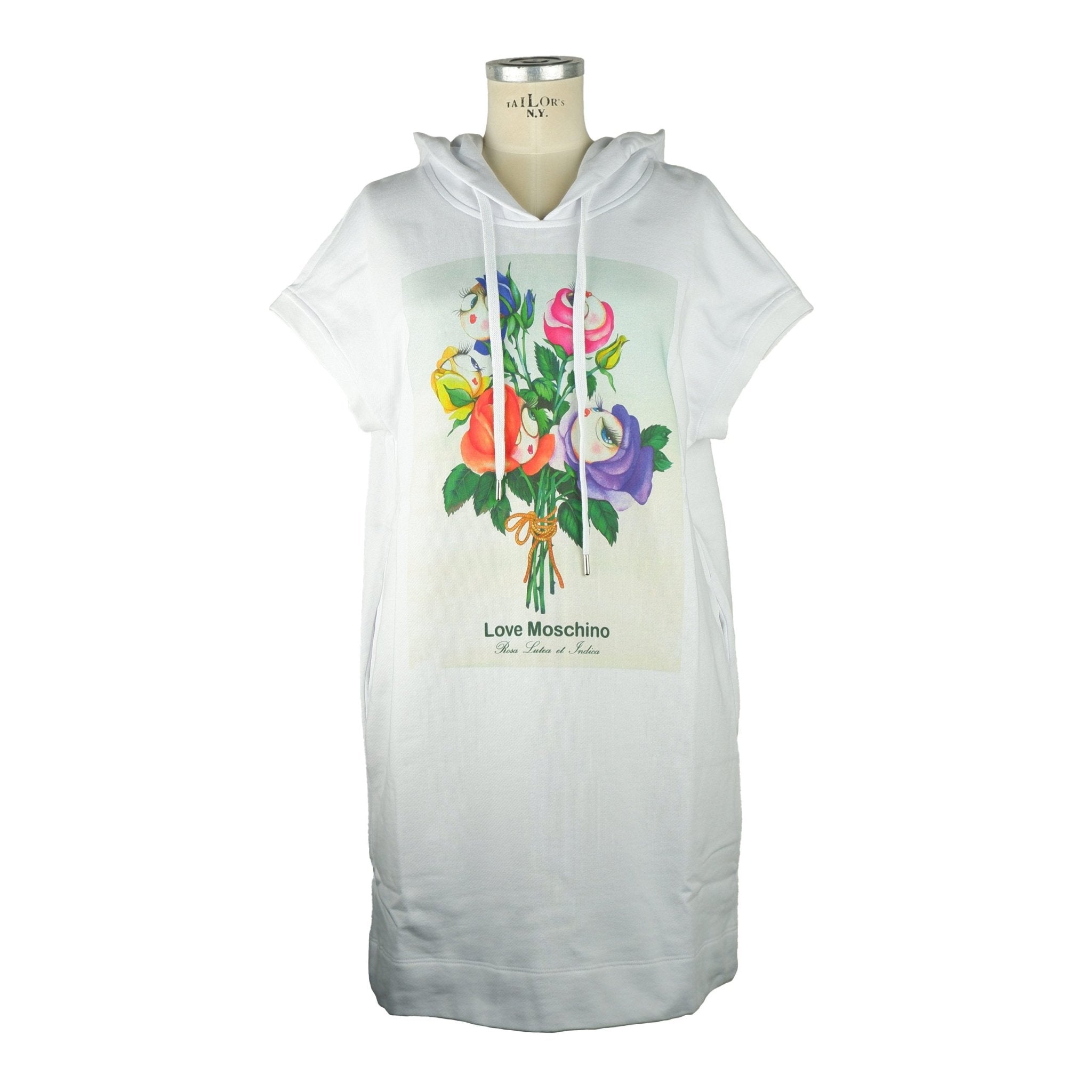 Love Moschino White Cotton Dress - Fizigo