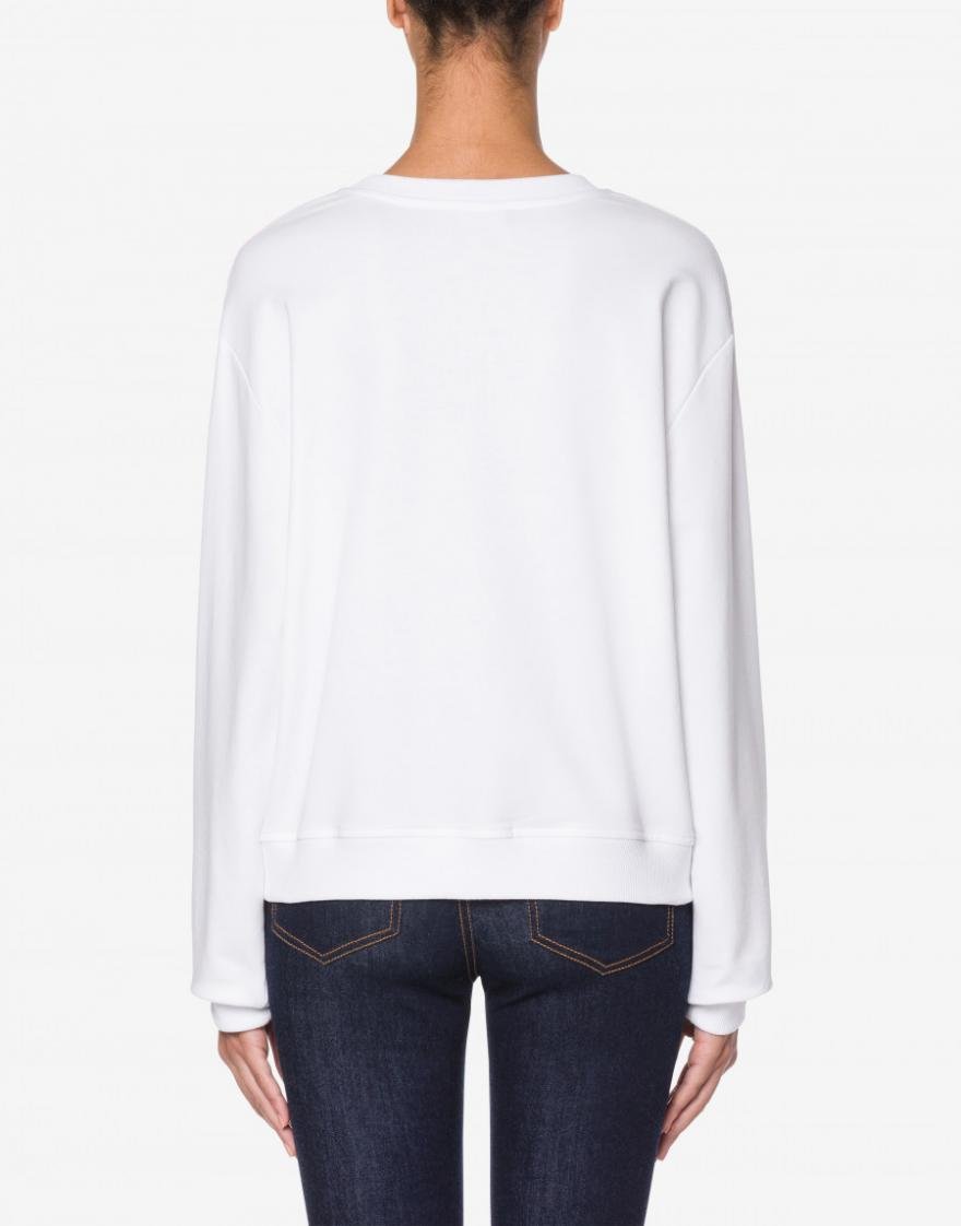 Love Moschino White Cotton Sweater - Fizigo