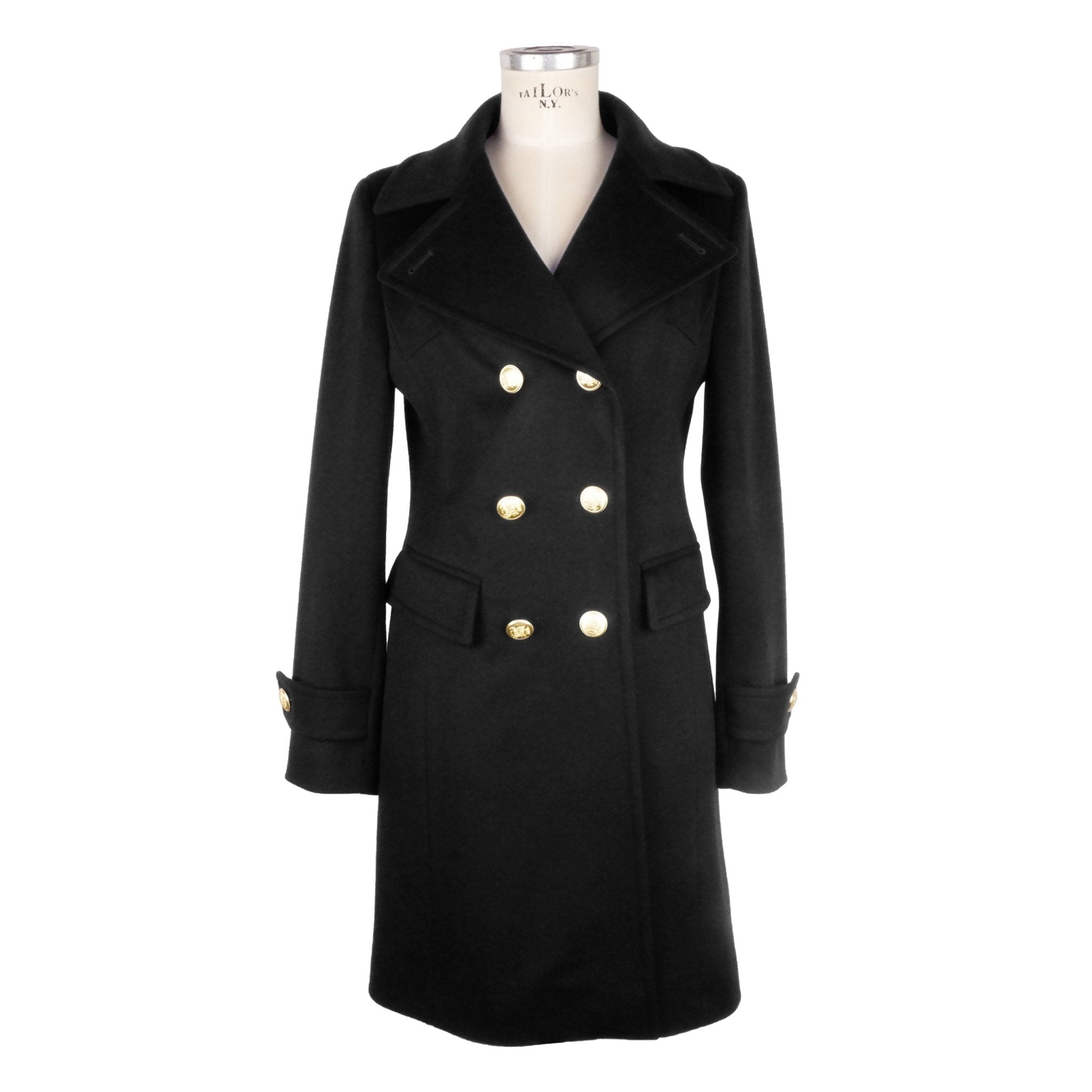 Made in Italy Black Wool Jackets & Coat - Fizigo