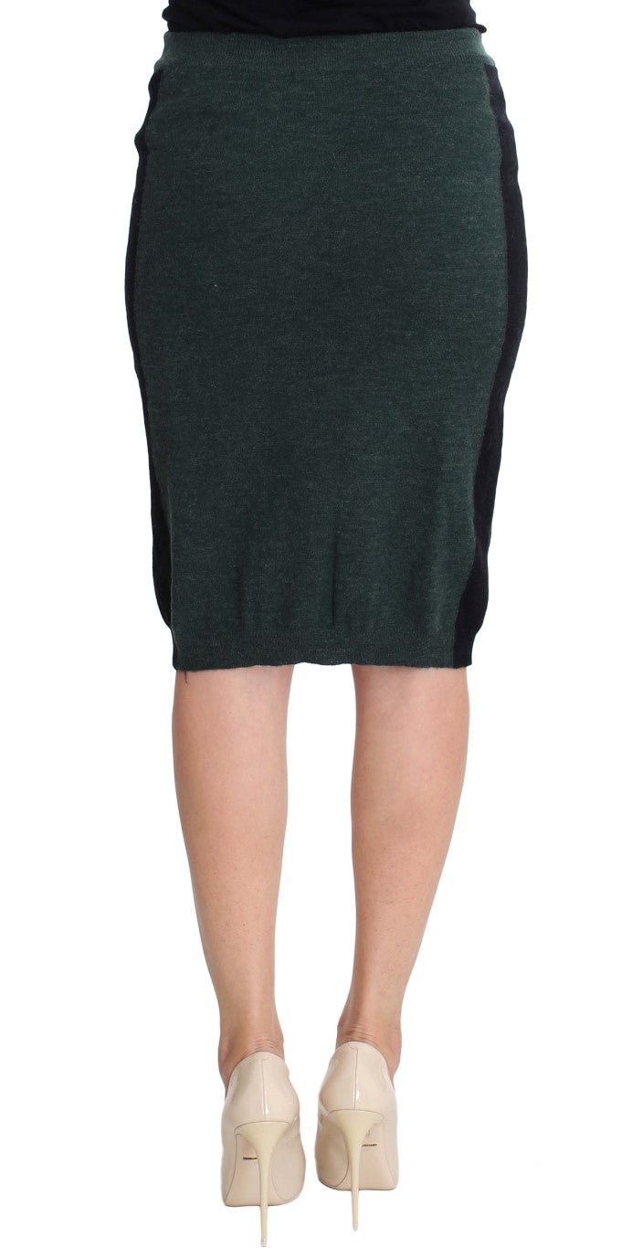 MILA SCHÖN Green Wool Blend Pencil Skirt - Fizigo