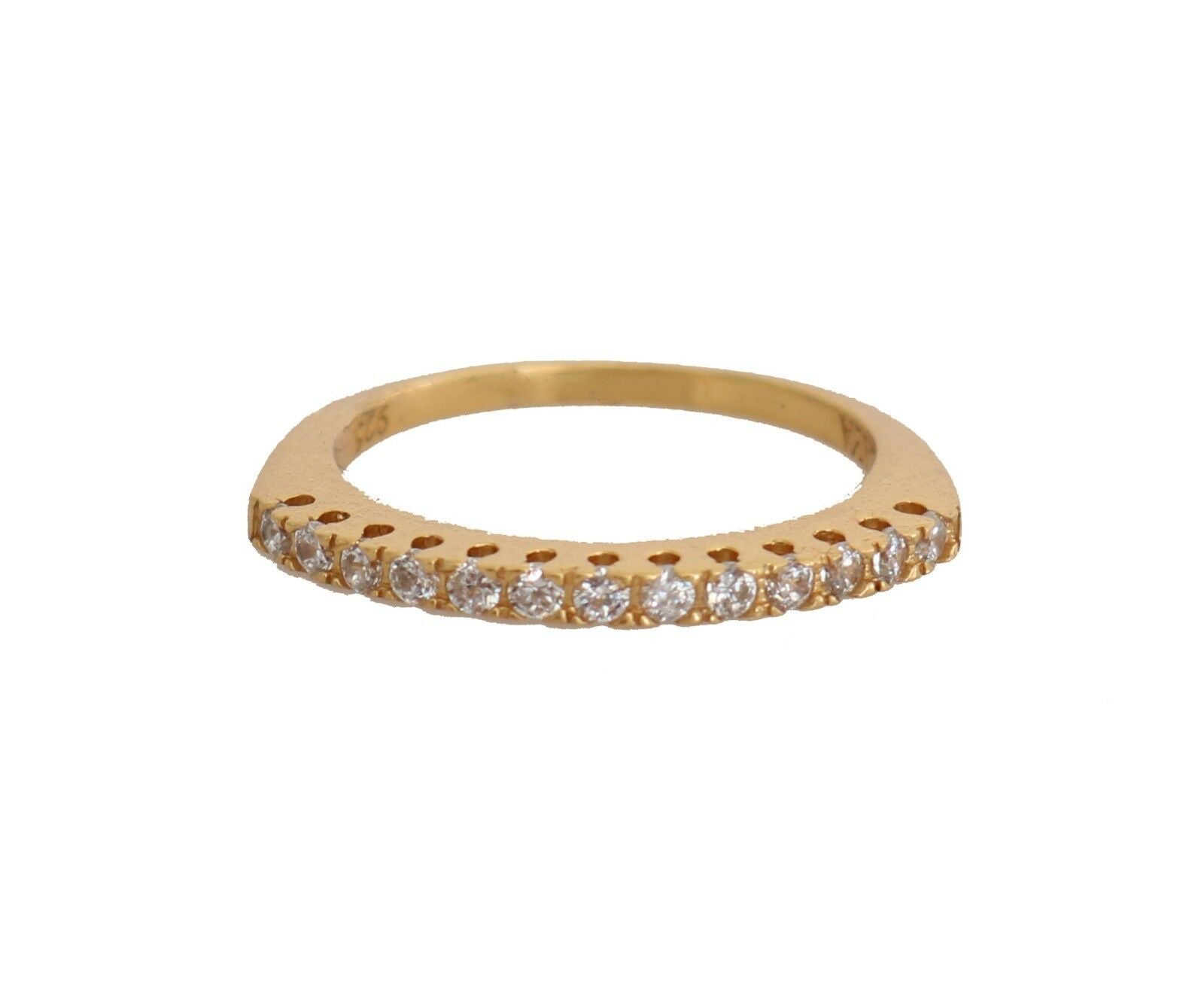 Nialaya Gold Authentic Womens Clear CZ Gold 925 Silver Ring - Fizigo