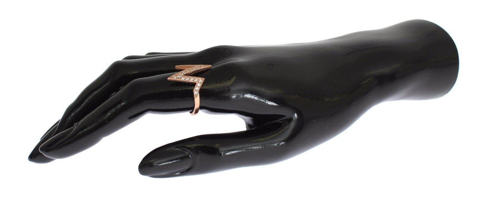 Nialaya Pink Gold 925 Silver Womens Clear Ring - Fizigo