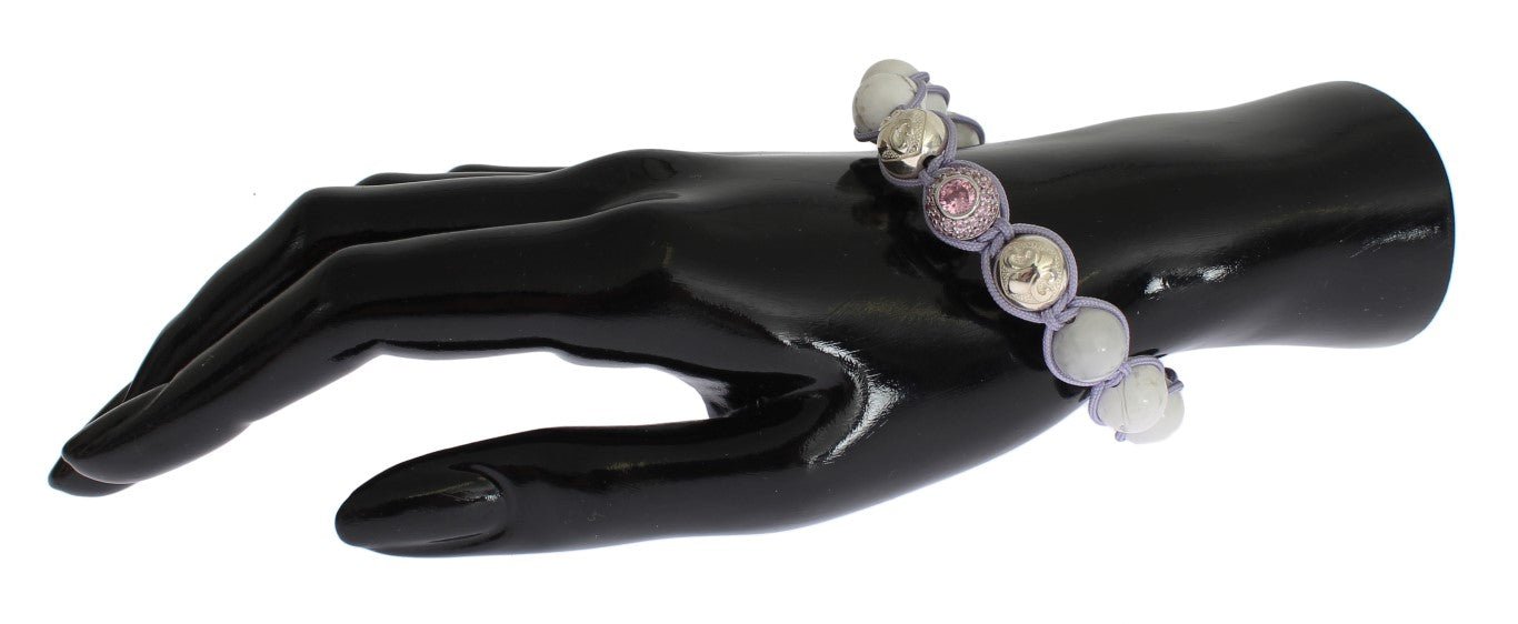 Nialaya Purple CZ Howlite 925 Silver Bracelet - Fizigo