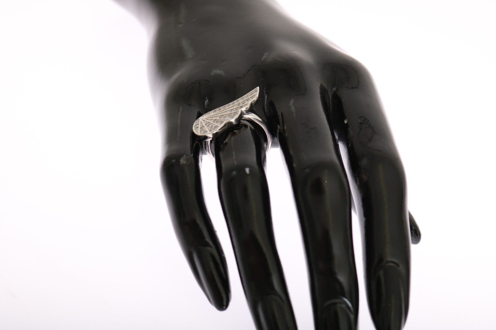 Nialaya Silver Womens Wing Clear CZ 925 Silver Ring - Fizigo