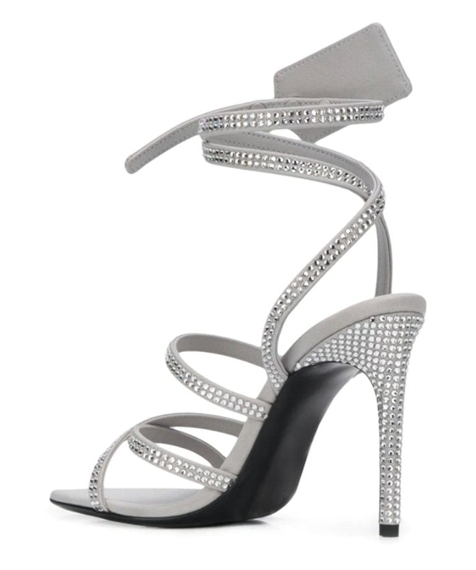 Off-White Gray Calfskin Sandal - Fizigo