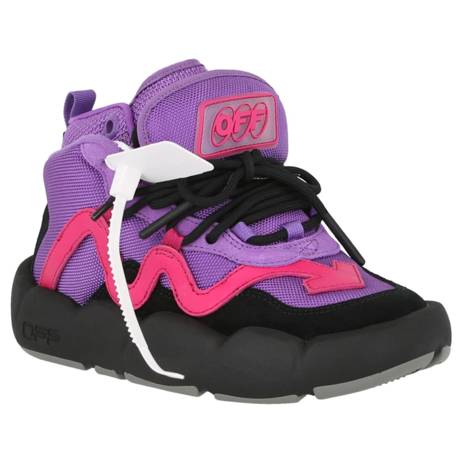 Off-White Purple Polyester Sneaker - Fizigo