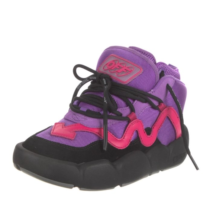 Off-White Purple Polyester Sneaker - Fizigo