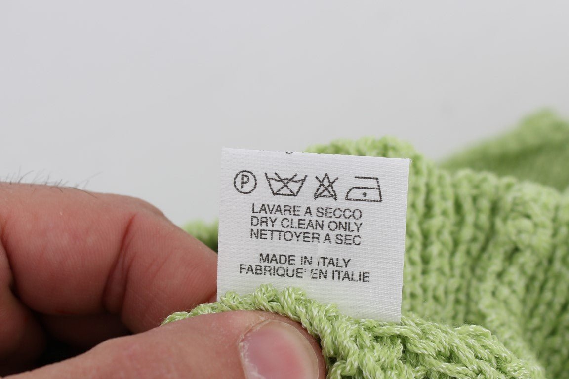 PINK MEMORIES Green Cotton Blend Knitted Sweater - Fizigo