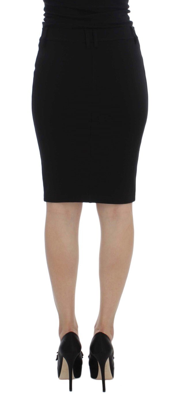 PLEIN SUD Black Straight Pencil Skirt - Fizigo