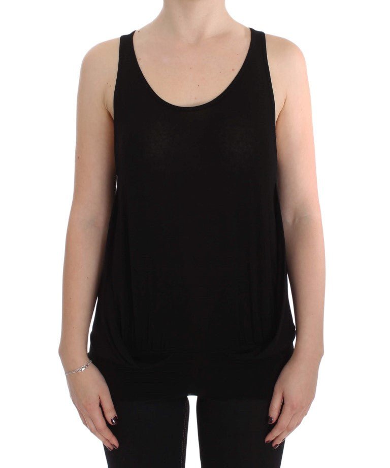 PLEIN SUD Black Stretch Sleeveless Blouse - Fizigo