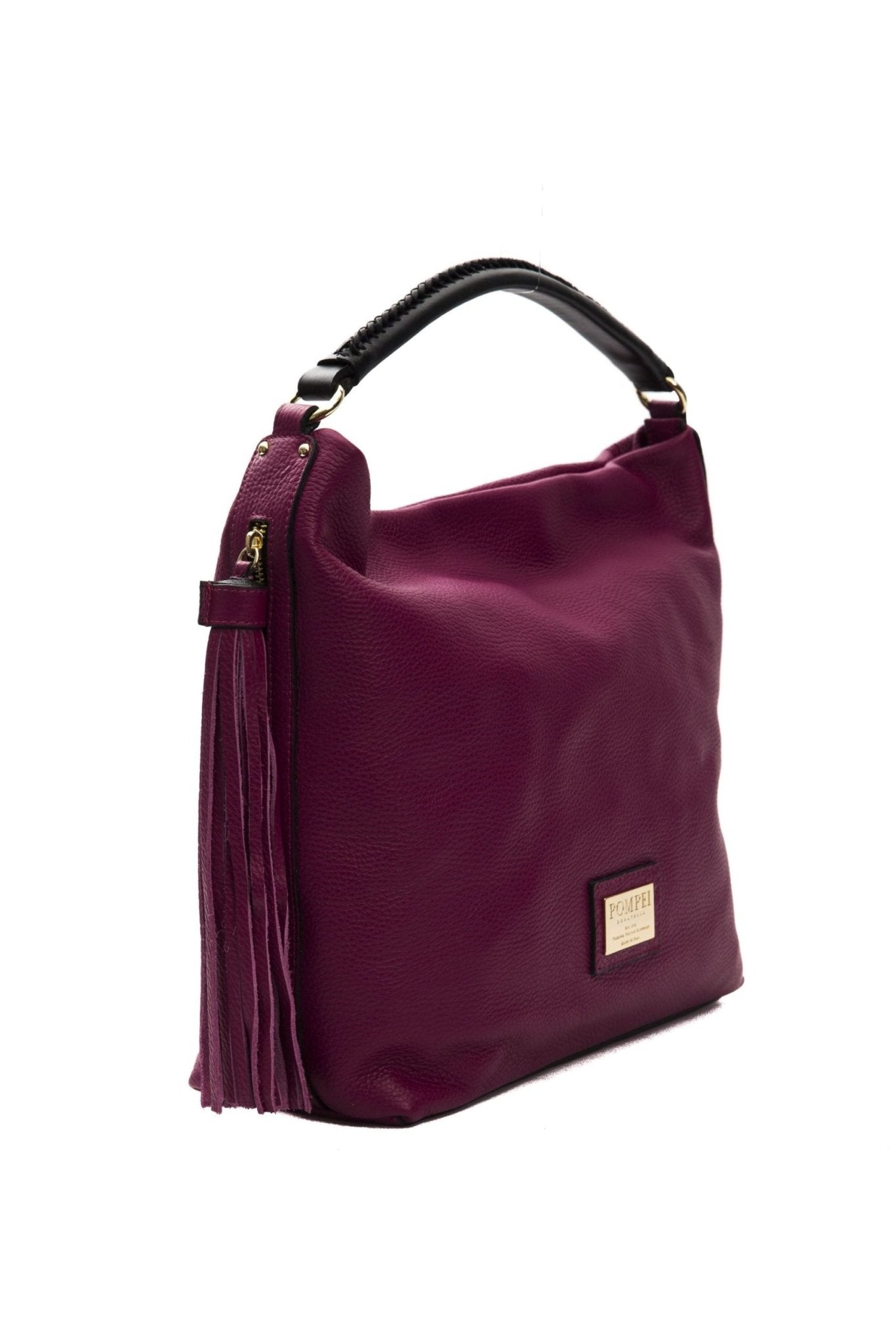 Pompei Donatella Burgundy Leather Shoulder Bag - Fizigo