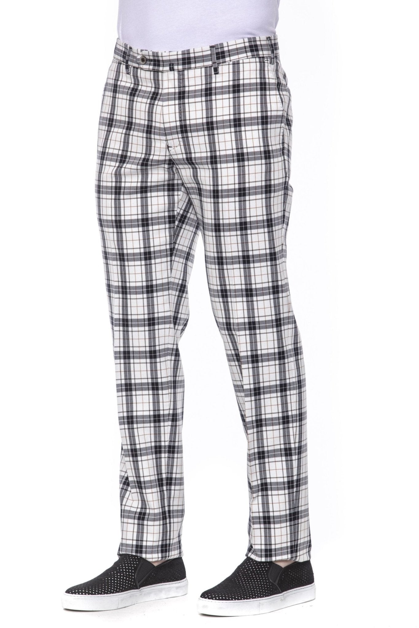 PT Torino Black/White Cotton Jeans & Pant - Fizigo