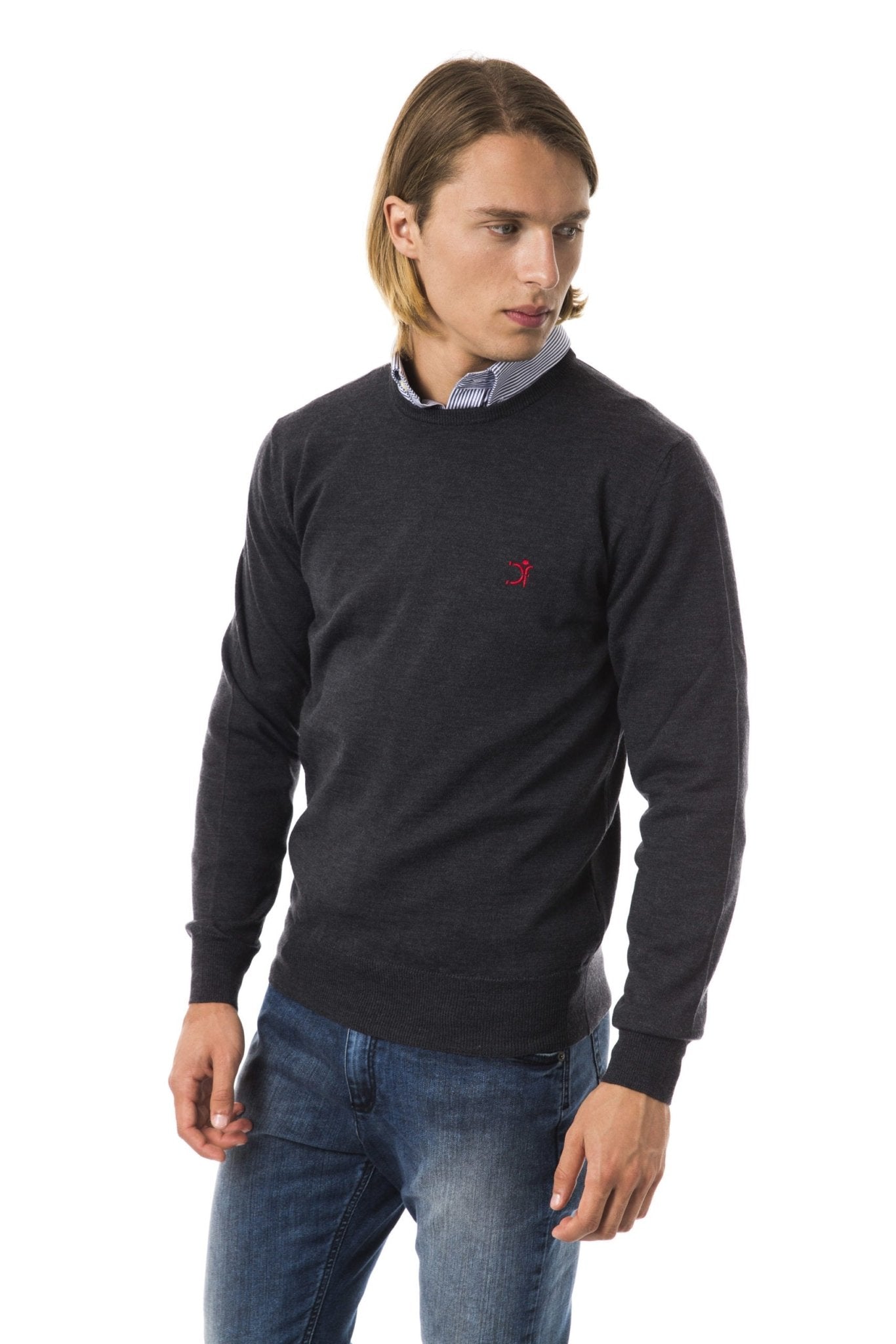 Uominitaliani Gray Merino Wool Sweater - Fizigo