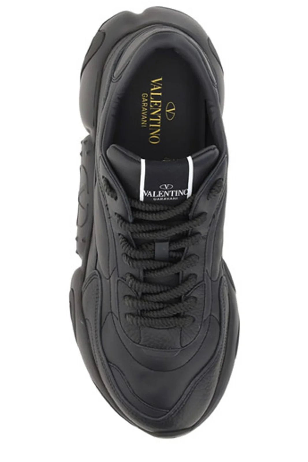 Valentino Black Calf Leather Garavani Sneakers - Fizigo